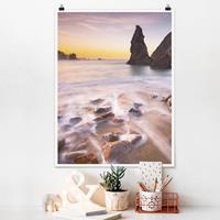 Klebefieber Poster Strand Spanischer Strand bei Sonnenaufgang