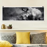 Klebefieber Panorama Poster Tiere Lonesome Rhinoceros