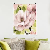 Klebefieber Poster Blumen Magnolie errötet I