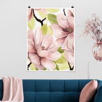 Klebefieber Poster Blumen Magnolie errötet II