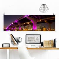 Klebefieber Panorama Poster Architektur & Skyline Pink McArthur Causeway