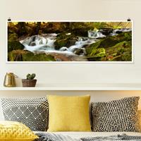 Klebefieber Panorama Poster Natur & Landschaft Wasserfall herbstlicher Wald