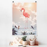 Klebefieber Poster Tiere Himmel mit Flamingo