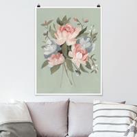 Klebefieber Poster Blumen Bouquet in Pastell I