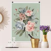 Klebefieber Poster Blumen Bouquet in Pastell II