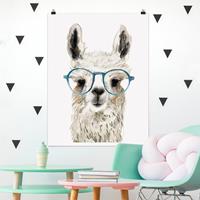 Klebefieber Poster Kinderzimmer Hippes Lama mit Brille III