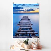 Klebefieber Poster Strand Steg ins ruhige Meer