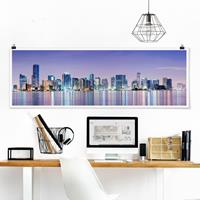 Klebefieber Panorama Poster Architektur & Skyline Purple Miami Beach