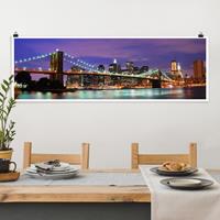 Klebefieber Panorama Poster Architektur & Skyline Brooklyn Bridge in New York City