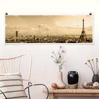 Klebefieber Panorama Poster Architektur & Skyline I Love Paris