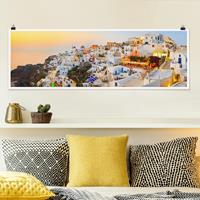 Klebefieber Panorama Poster Architektur & Skyline Strahlendes Santorin