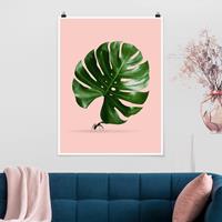 Klebefieber Poster Tiere Ameise mit Monstera Blatt