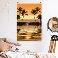 Klebefieber Poster Strand Caribbean Sunset I