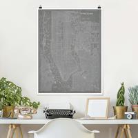 Klebefieber Poster Vintage Stadtplan New York Manhattan