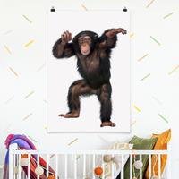 Klebefieber Poster Tiere Vergnügter Affe
