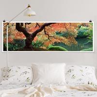 Klebefieber Panorama Poster Wald Japanischer Garten