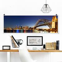 Klebefieber Panorama Poster Architektur & Skyline Sydney at Night