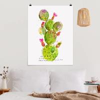 Klebefieber Poster Blumen Kaktus mit Bibelvers III