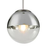 Globo lighting Hanglamp glazen bol 'Varus' - nickel mat - glas transparant