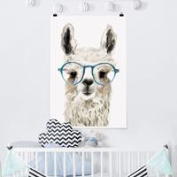 Klebefieber Poster Kinderzimmer Hippes Lama mit Brille III