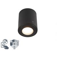 QAZQA LED Plafondlamp buiten Franca - Zwart - Modern - D 90mm