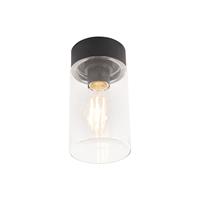 Qazqa Moderne Plafondlamp Zwart 22,6 Cm Ip44 - Jarra