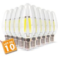 eclairagedesign Los mit 10 LED-Lampen E14 Flame Filament 4w Eq 40W warmweiß 2700K - ECLAIRAGE DESIGN