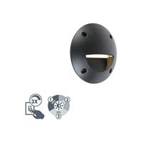 qazqa Moderner halbrunder Außenwandstrahler schwarz inkl. LED IP65 - Leti - 