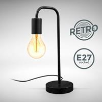 b.k.licht Tischlampe Vintage Tischleuchte Retro Dekolicht Wohnraum Flur Edison E27 schwarz - 
