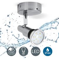 b.k.licht Badlampe LED Deckenstrahler IP44 Badezimmer GU10 1er Decken-Spot Wand-Leuchte 5W - 