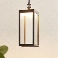 Lucande LED buitenwandlamp Cube met glazen kap, 26 cm