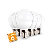 eclairagedesign Los mit 6 LED-Lampen E14 Mini Globe 5.5W 470 Lumen | Farbtemperatur: 4000K neutralweiß - ECLAIRAGE DESIGN
