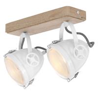 steinhauer LED Deckenleuchte Holz Weiß 2x 7W Strahler Mexlite 1704W - 