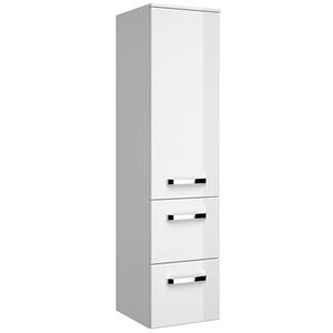 lomadox Badezimmer Midischrank FES-4010-66 in weiß glänzend mit 2 Schubladen - B/H/T: 30/121/33cm - 