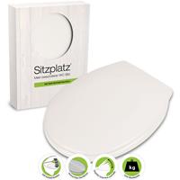 sitzplatz WC-Sitz mit Absenkautomatik Smart-Duro in Weiß, antibakterieller Duroplast Toilettensitz, WC-Deckel, ovale Standard O-Form oval, Komfort