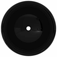vidaXL Wastafel rond 40x15 cm keramiek zwart