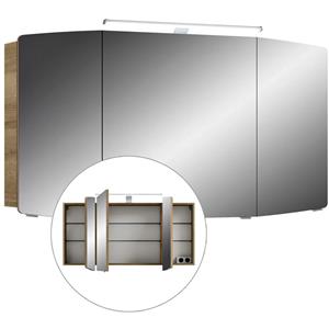 lomadox Badezimmer Spiegelschrank 120cm in Riviera Eiche CERVIA-66 inkl. LED-Beleuchtung, B/H/T: 120/67/17 cm