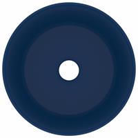 vidaXL Wastafel rond 40x15 cm keramiek mat donkerblauw