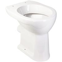 aquasu ' Stand-WC +6 cm | Toilette | Erhöhtes WC | Für große Menschen und für Senioren | Flachspüler | Abgang waagerecht | Weiß | Klo