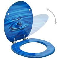 vidaXL Toiletbrillen met deksel 2 st waterdruppel MDF blauw
