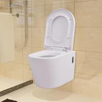 vidaxl Hänge-Toilette mit Einbau-Spülkasten Keramik Weiß