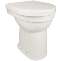 calmwaters Erhöhtes Stand-WC als Flachspüler mit senkrechtem Abgang im Set mit Toilettendeckel, + 10 cm - 07AB2245