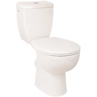 aquasu ' WC-Kombination ohne Spülrand | Stand-WC | Randloses WC | Inklusive Spülkasten und WC-Sitz mit Soft-Close-Absenkautomatik | Tiefspüler |