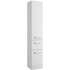 lomadox Badezimmer Hochschrank FES-4010-66 in weiß glänzend mit Soft-Close - B/H/T: 30/168/33cm - 