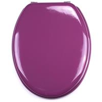 msv WC Sitz Toilettendeckel MDF Holzkern „Violett Lila“ Scharniere aus Edelstahl - hochwertige und stabile Qualität