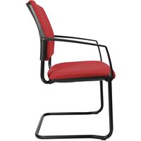 Topstar Gestoffeerde stapelstoel, sledestoel, VE = 2 stuks, frame zwart, textielbekleding rood