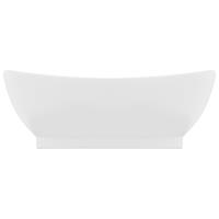 vidaxl Luxus-Waschbecken Überlauf Oval Matt-Weiß 58,5x39 cm Keramik - 