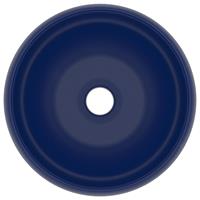 vidaXL Wastafel rond 40x15 cm keramiek mat donkerblauw