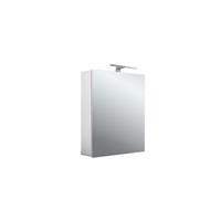 Emco Mee spiegelkast, 1 deur, front- en binnenspiegel, hxbxd 700x600x210mm, aluminium-look