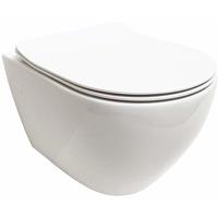 adob , spülrandlose wandhänge WC Keramik Toilette mit passendem WC Sitz mit Absenkautomatik - 